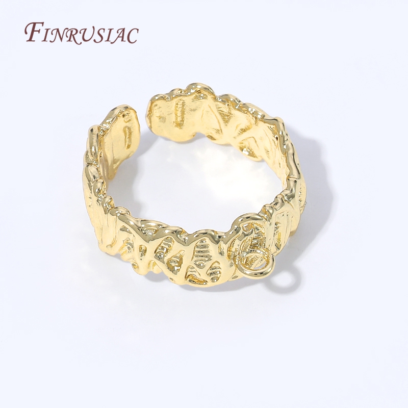 Ring Blank Adjustable - 18K vergoldeter offener, verstellbarer Ringrohling, Messingringfassung