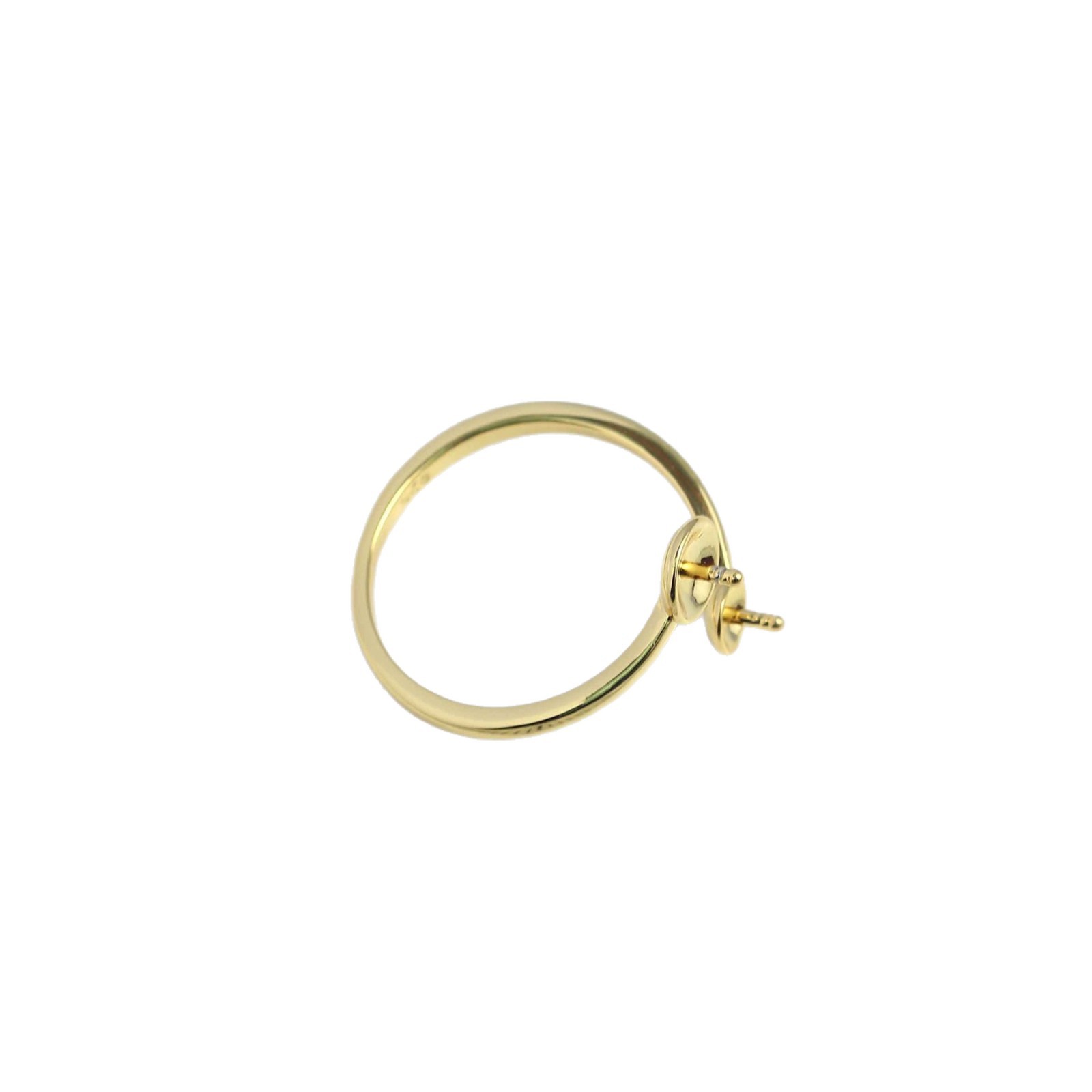 Ring Blank Adjustable - JZ008 Kupfer Vergoldet Glänzende Doppelperlen Verstellbarer