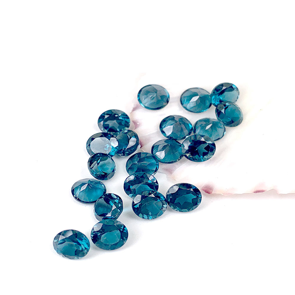 Jewelry Making London - Halbedelstein-Naturstein Topas London Blue Roound 1,0