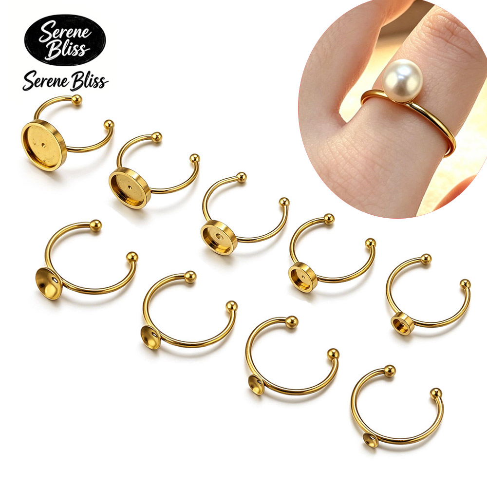 Ring Blank Adjustable - 10 Stück Edelstahl Runde Verstellbare Offene