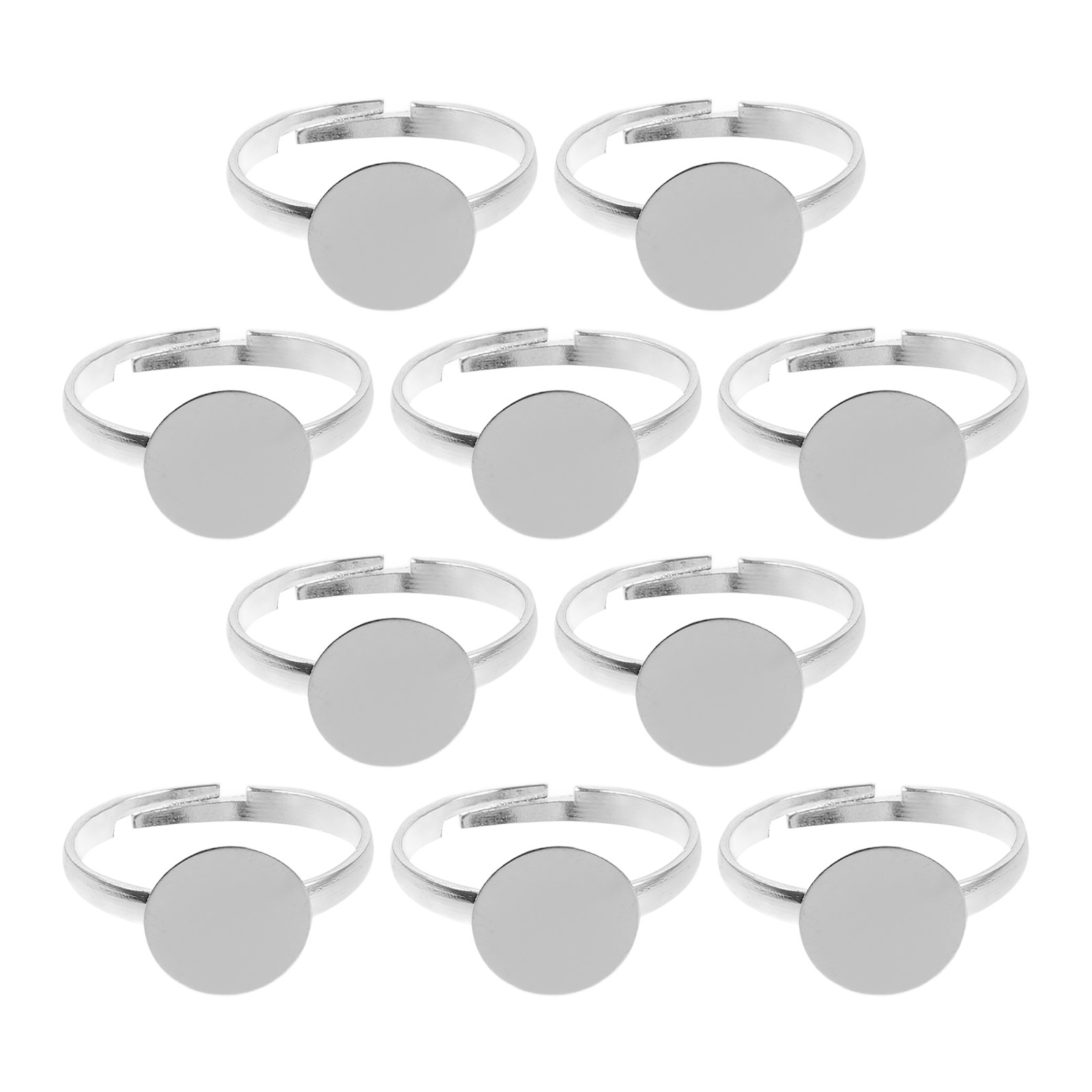 Ring Blank Adjustable - 10 Stück DIY Metallring-Basen, Verstellbare Ringrohlinge
