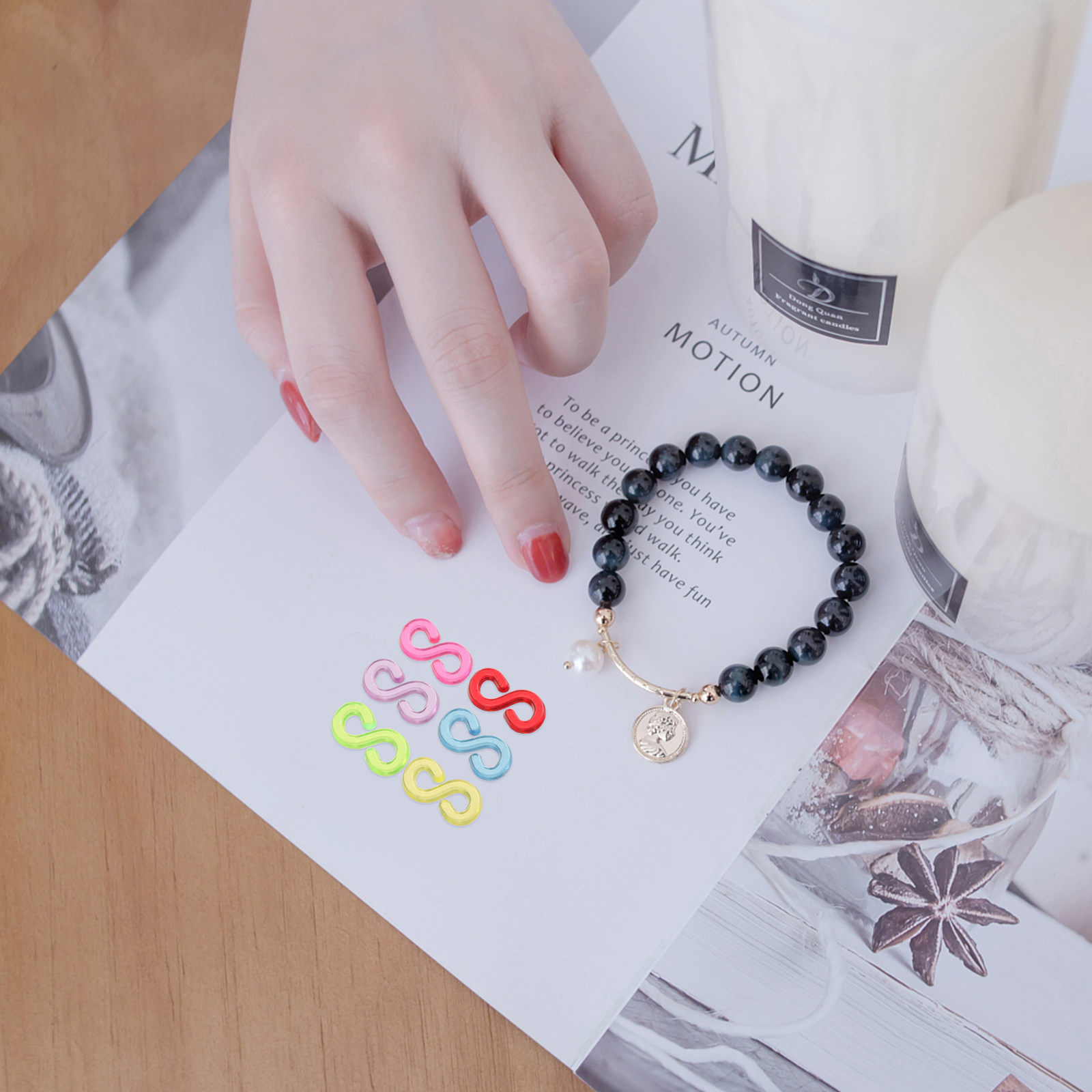 Jewelry Making Tool Kit - 1000 Stück Gummiband-Armband-Zubehör S-Clips Plastikclips für