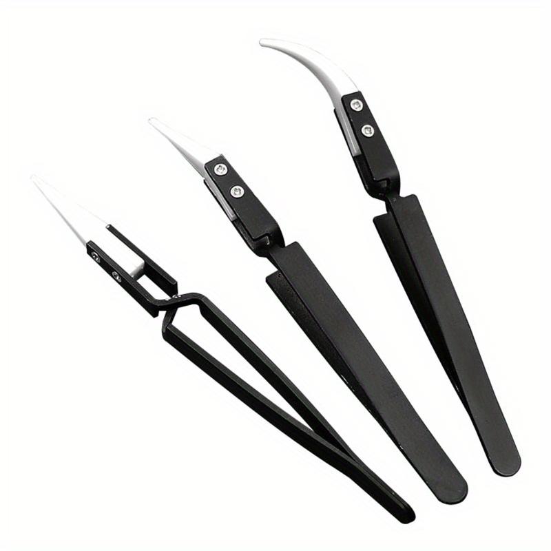 Jewelry Making Tool Kit - 3-teiliges Set Hitzebeständige Keramik-Edelstahl-Pinzetten für Kreuzschloss-Löten