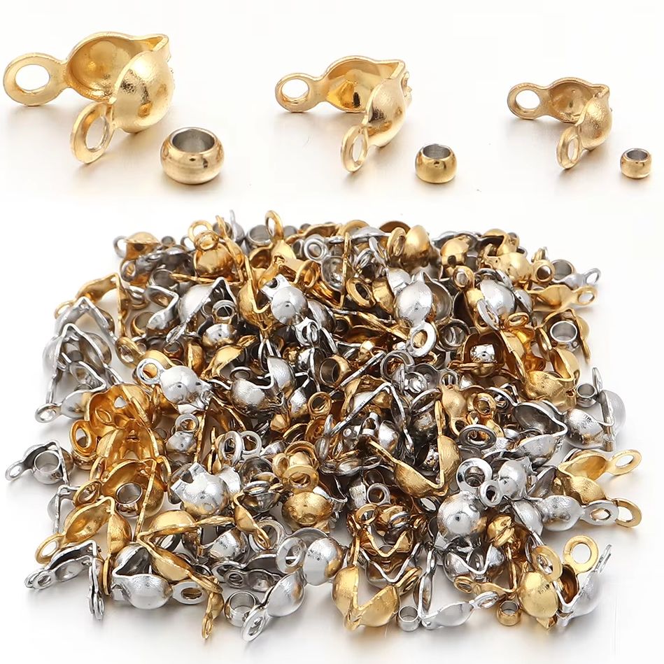 Jewelry Making Tutorial - 40-200 Stück Edelstahl-Verbinder Verschlüsse Crimp-Endperlen Schmuckset