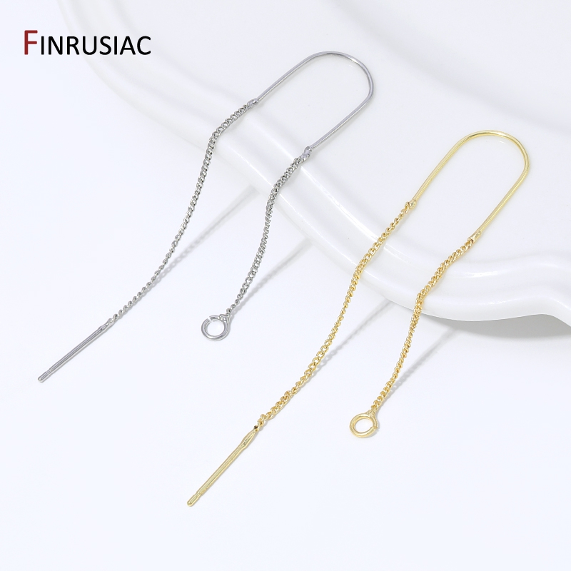 Jewelry Making Yarn - 18K vergoldete Messing-Ohrringe mit langer Quastenkette,