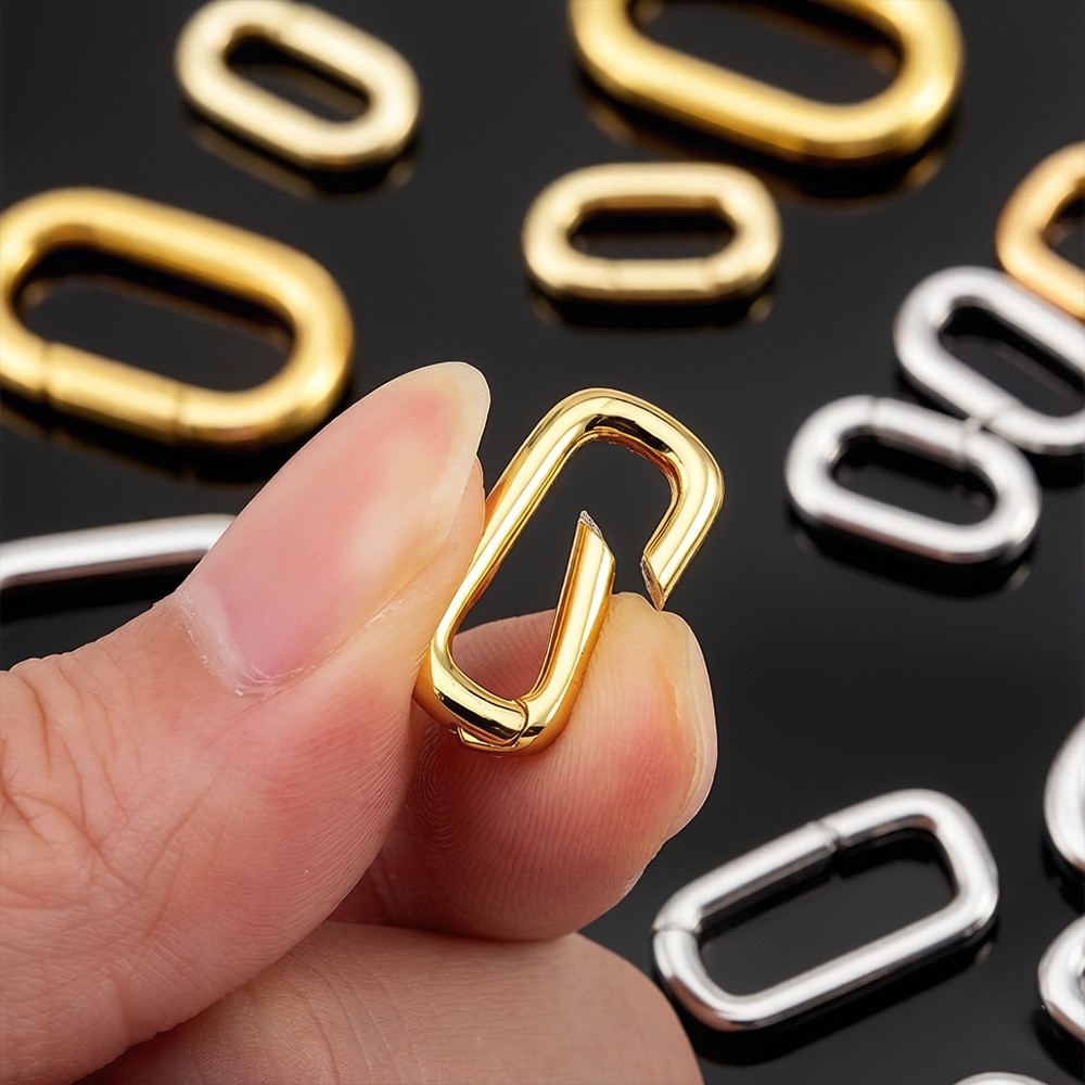 Jewelry Making Hoops - 2 Stück 18K vergoldete ovale Karabiner-Halskettenverschlüsse