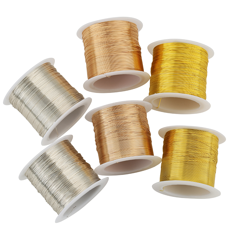 Jewelry Making Yarn - 100 Meter Kupfer-Edelstahl-Armbandschnur Perldraht 0,3 0,4