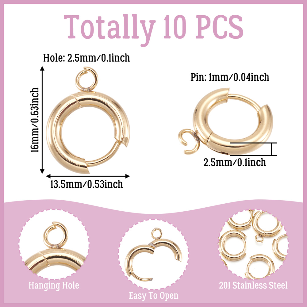 10 Stück 201 Edelstahl Huggie- – Jewelry Making Hoops Bewertung und Preis