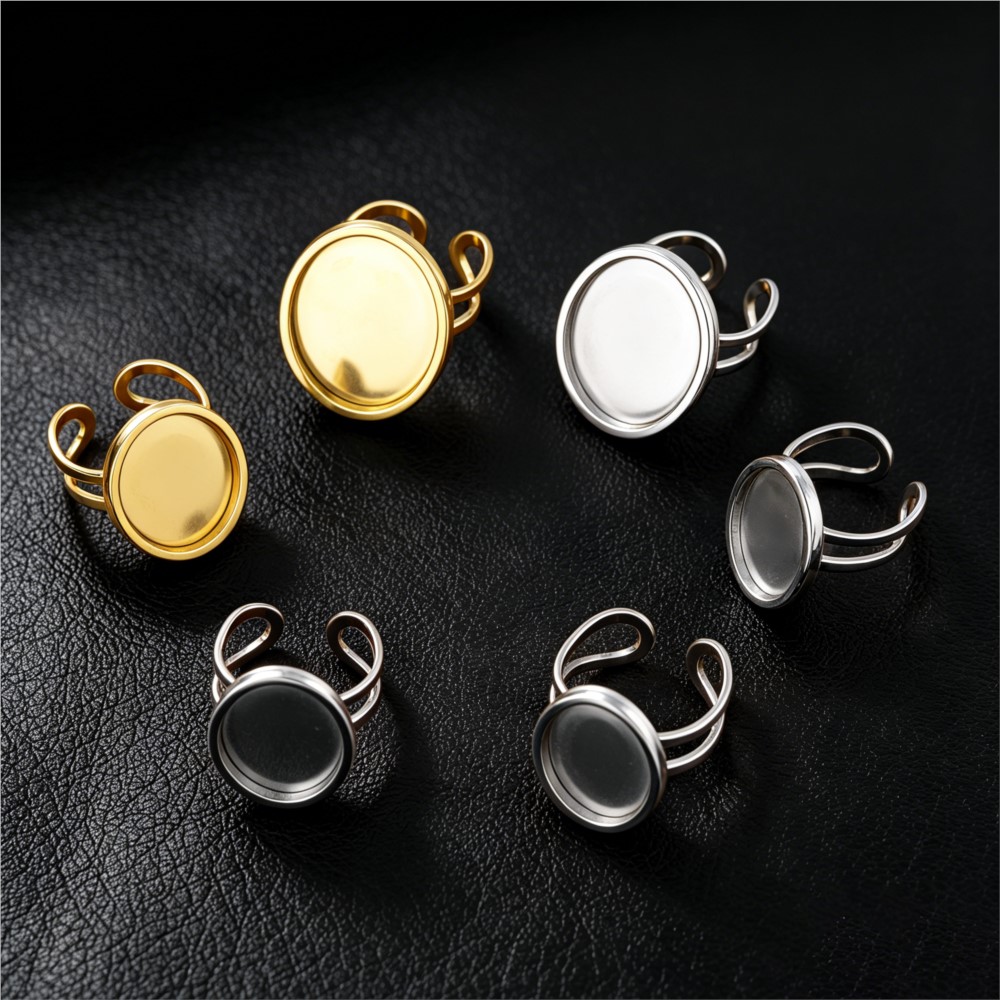 2 Stück Edelstahl Quadratische – Ring Blank Adjustable Bewertung und Preis