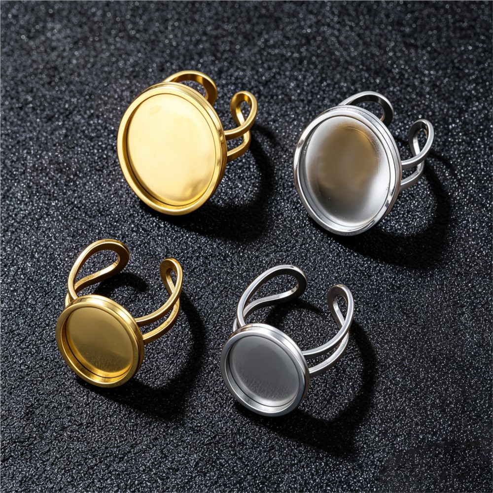 2 Stück Edelstahl Quadratische – Ring Blank Adjustable Bewertung und Preis