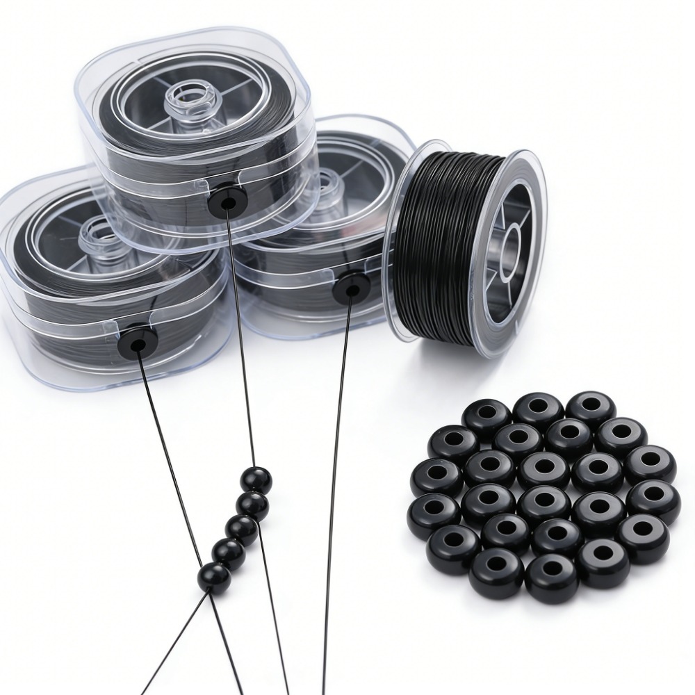 0,5-1mm Schwarzer Elastischer  – Jewelry Making Yarn Bewertung und Preis