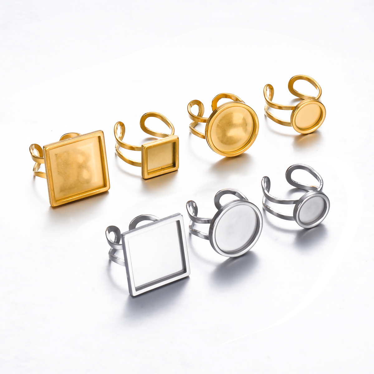 4 Stück Edelstahl Verstellbare – Ring Blank Adjustable Bewertung und Preis