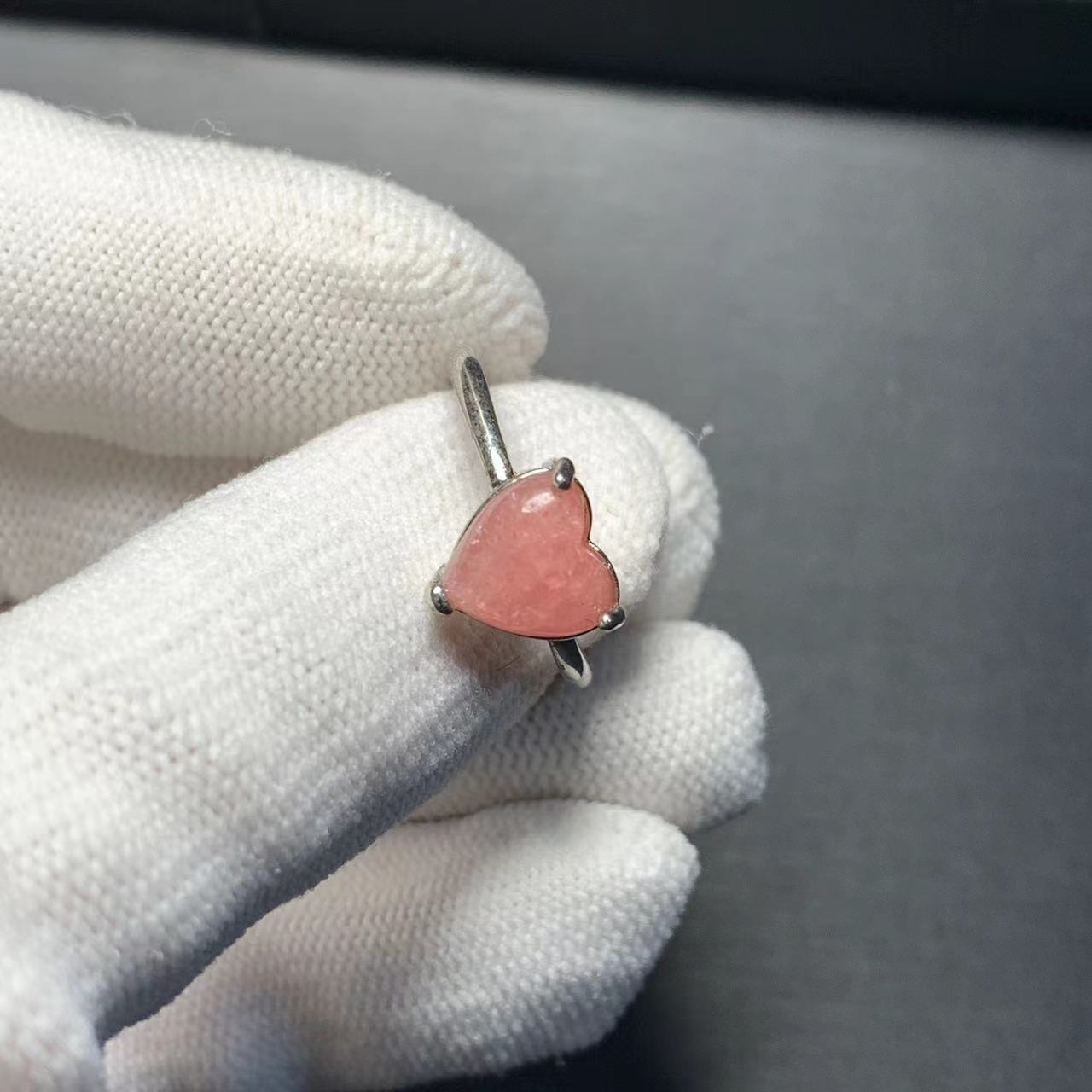 Herz Natürlicher Rhodochrosit  – Ring Blank Adjustable Bewertung und Preis