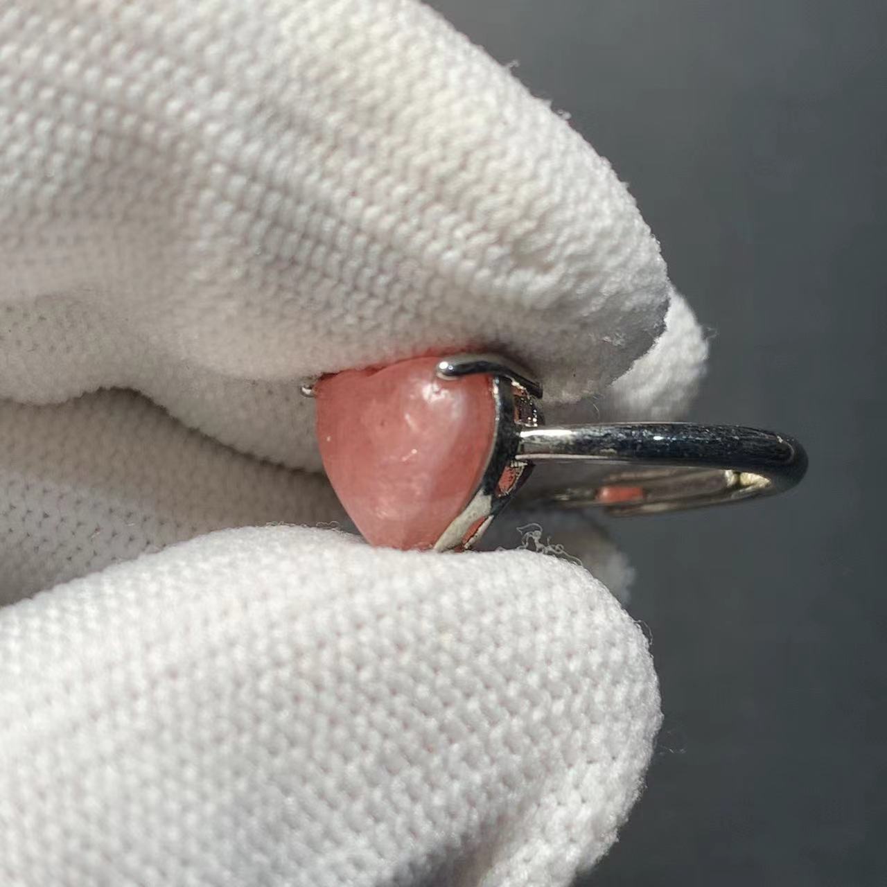 Herz Natürlicher Rhodochrosit  – Ring Blank Adjustable Bewertung und Preis
