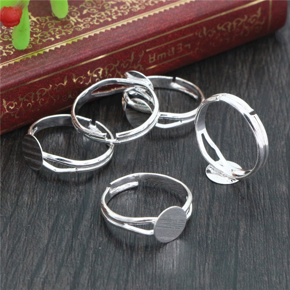 6/8/10/12 mm, 10 Stück, versil – Ring Blank Adjustable Bewertung und Preis