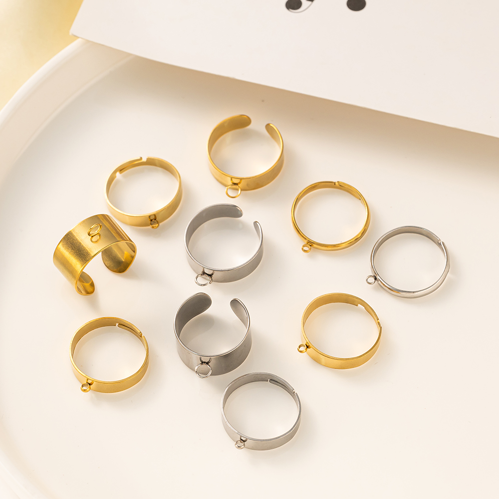 5 teile/los Edelstahl Gold Far – Ring Blank Adjustable Bewertung und Preis
