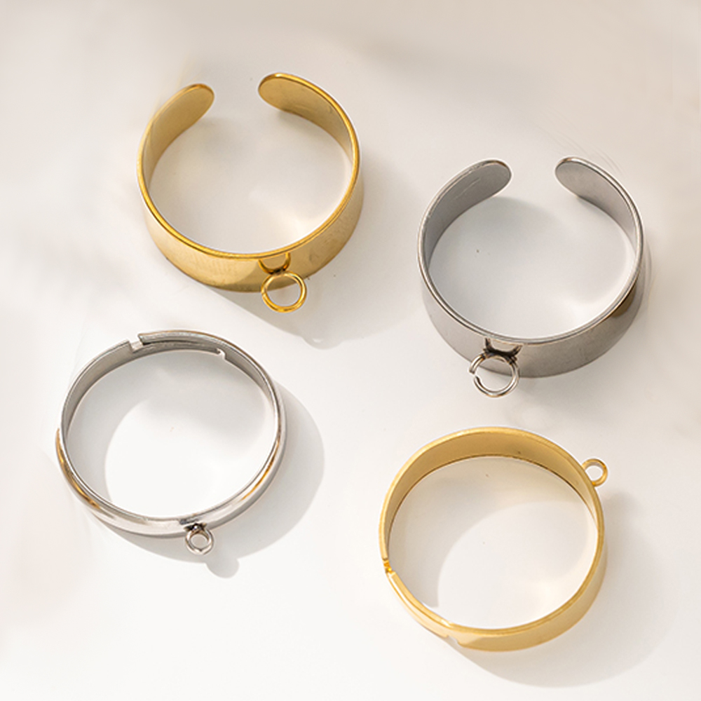5 teile/los Edelstahl Gold Far – Ring Blank Adjustable Bewertung und Preis